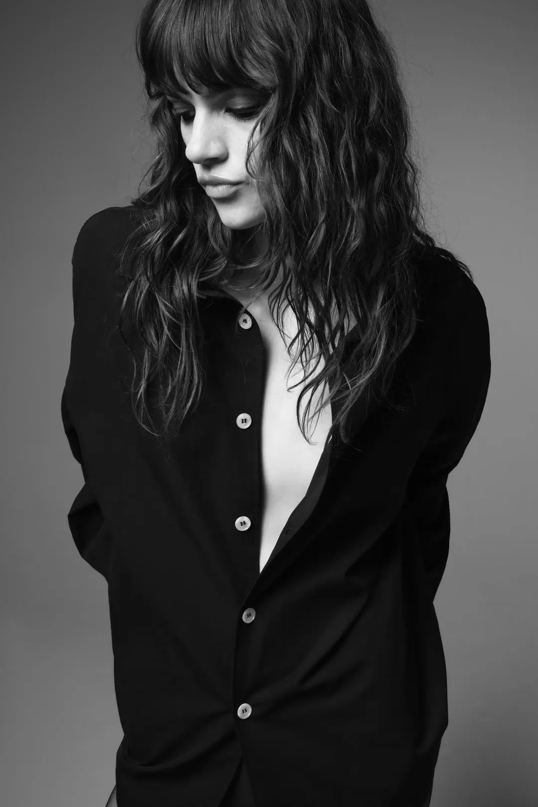 Рубашка с контрастными пуговицами ZW Collection, Zara
