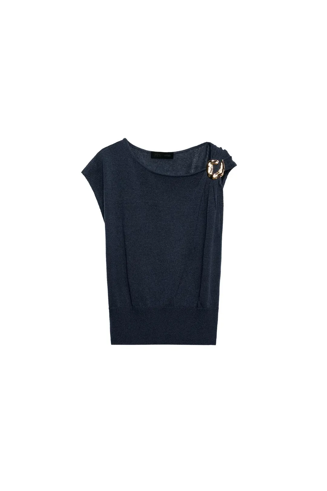 Топ вязаный с металлической отделкой, Zara
