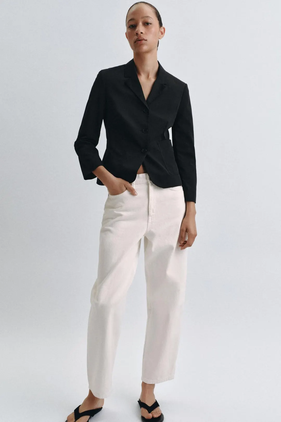 Джинсы ZW Collection зауженного книзу кроя со средней посадкой, Zara
