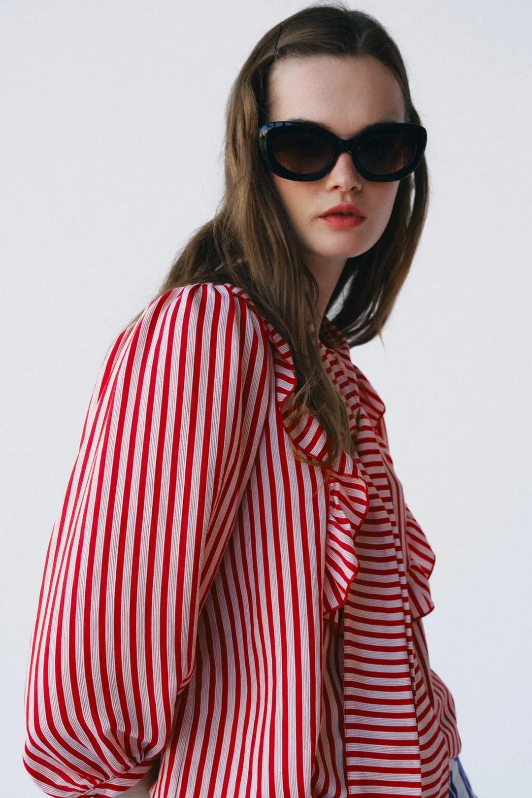 Рубашка в полоску с бантом, Zara