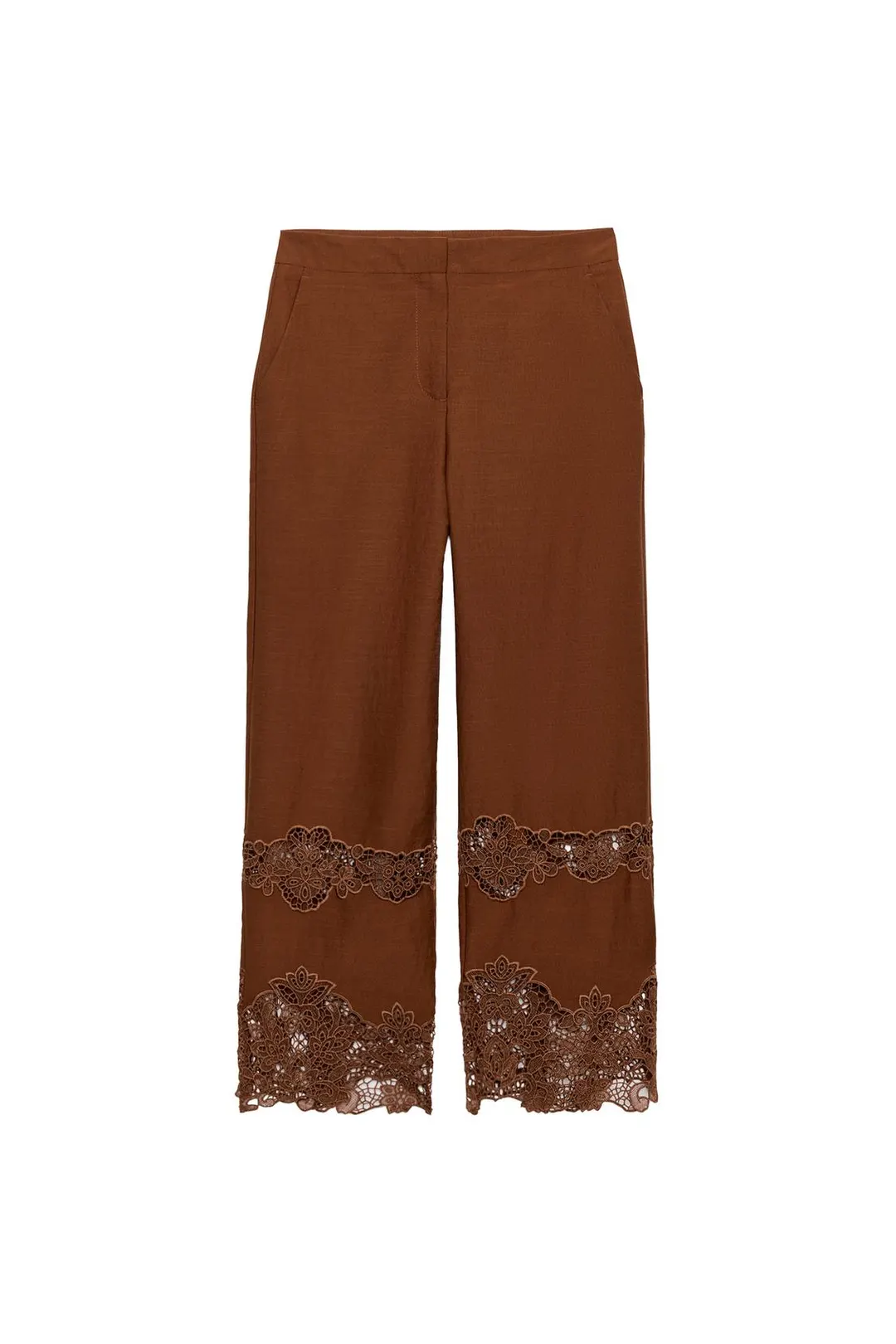 Брюки с ажурной вышивкой, Zara