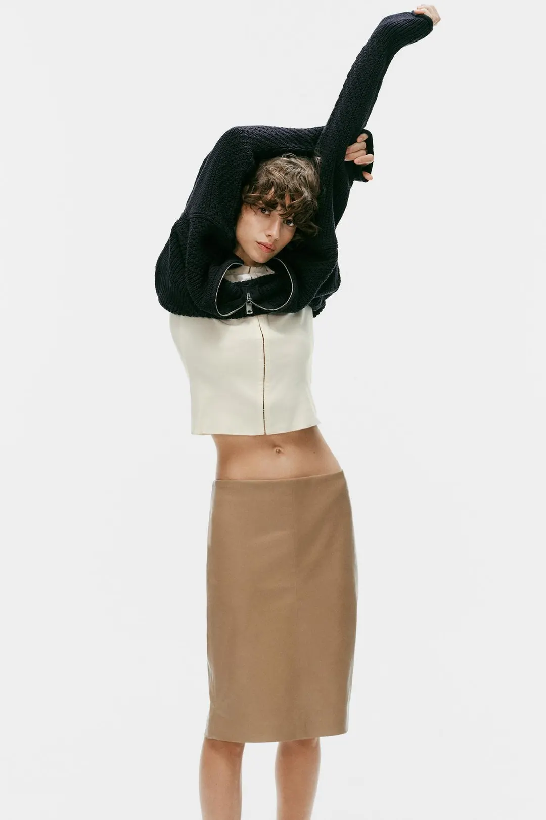 Юбка миди под кожу, Zara