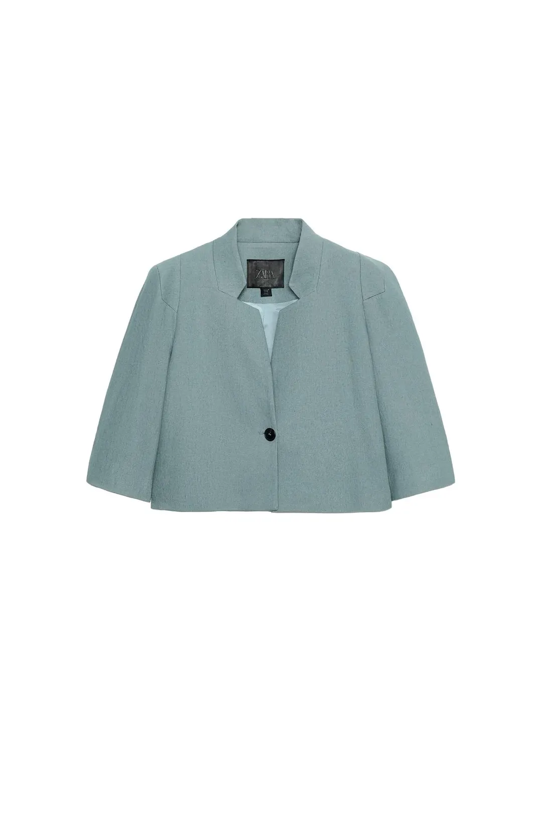 Укороченный блейзер из смесового льна ZW Collection, Zara