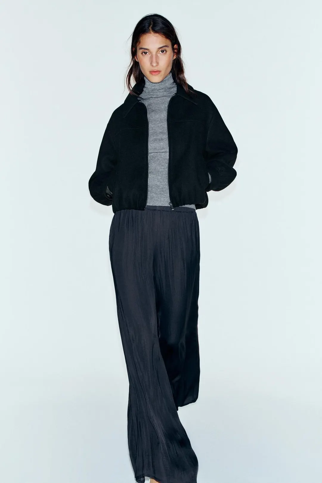 Брюки струящегося кроя с широкими штанинами, Zara
