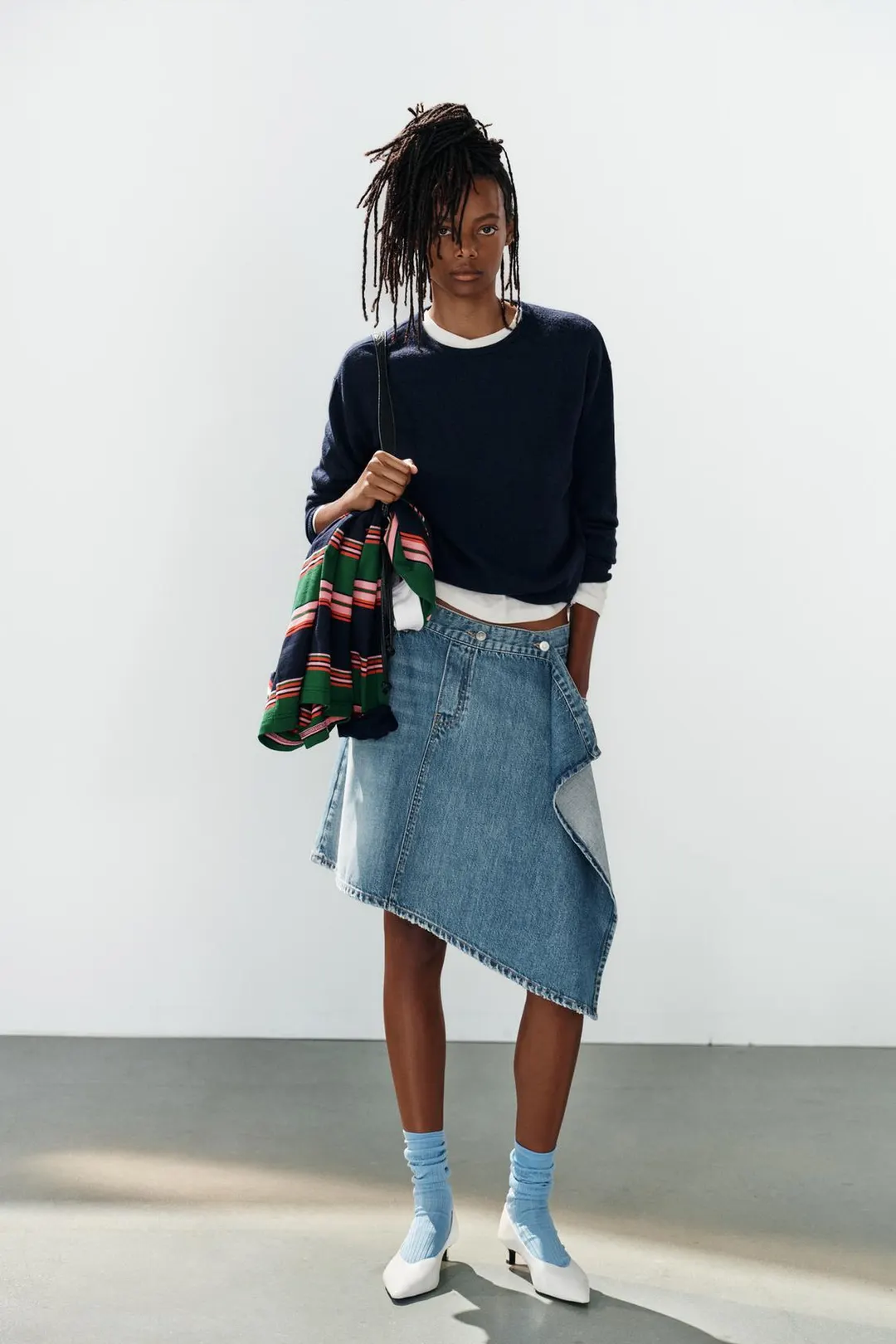Юбка джинсовая TRF асимметричная, Zara