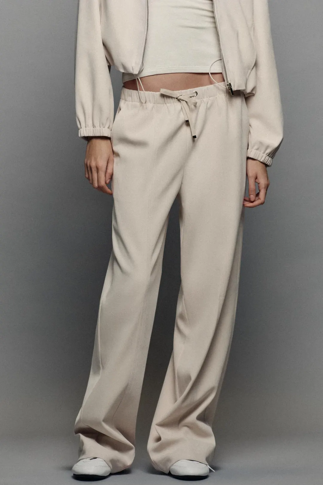 Брюки широкого кроя с эластичным поясом, Zara