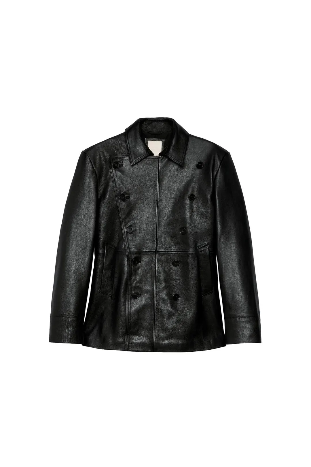 Кожаное пальто длиной 3/4 прямого кроя, Zara