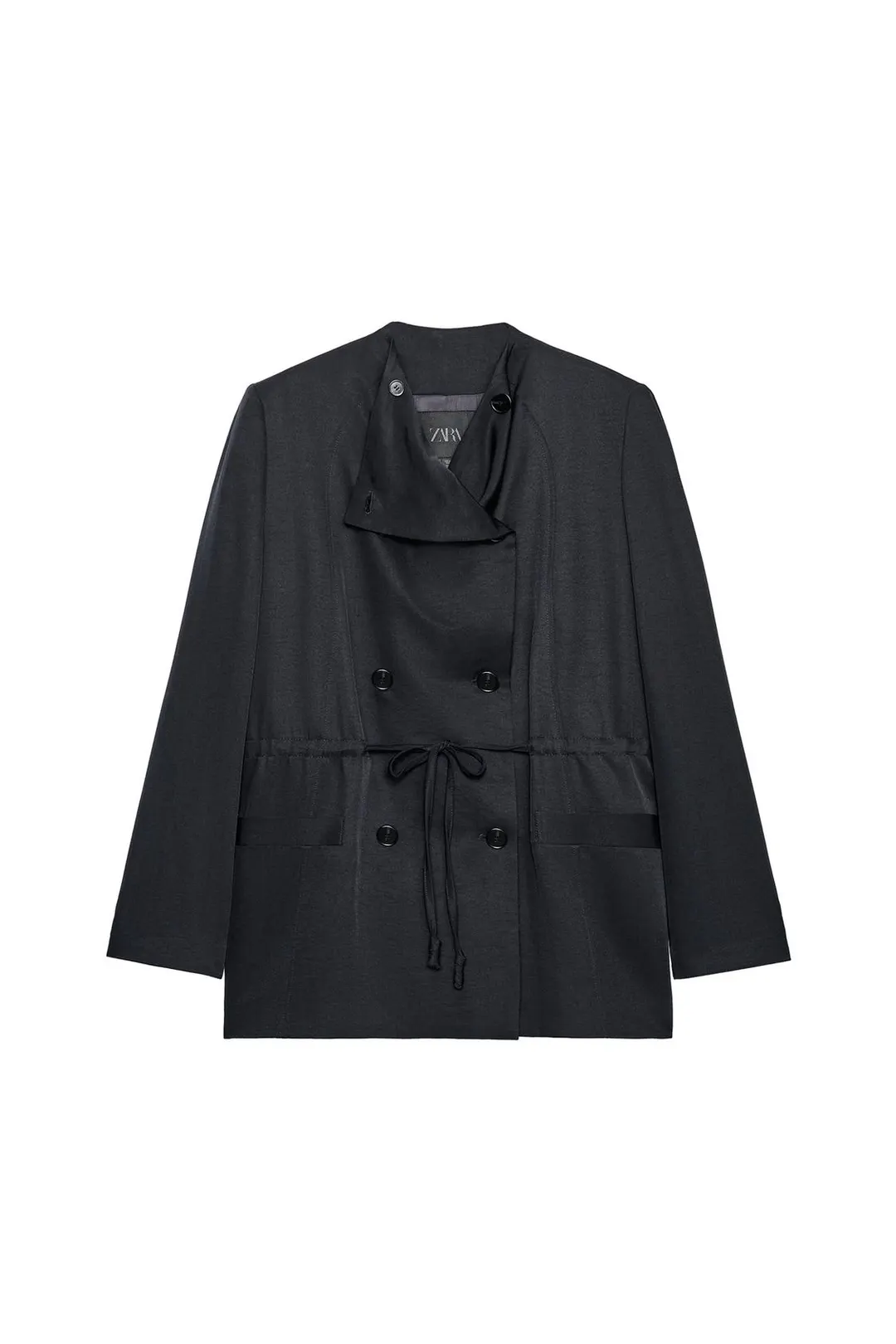 Жакет струящегося кроя с поясом ZW Collection, Zara