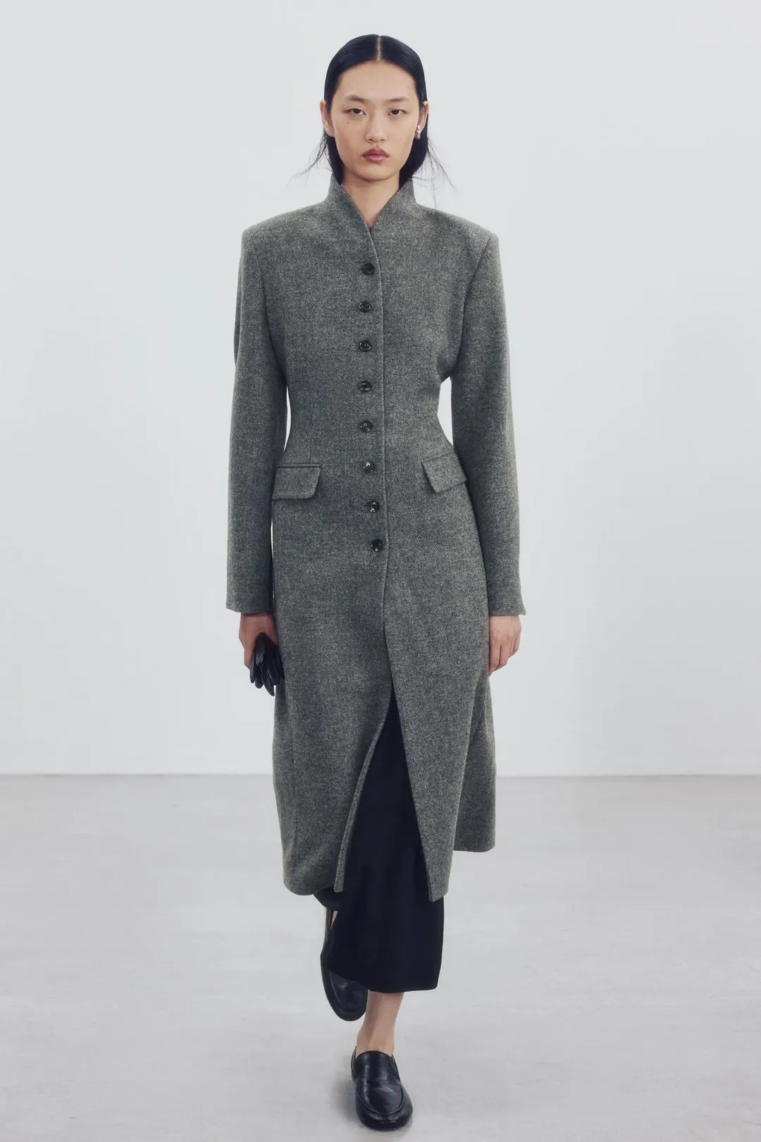 Шерстяное пальто на пуговицах ZW Collection, Zara