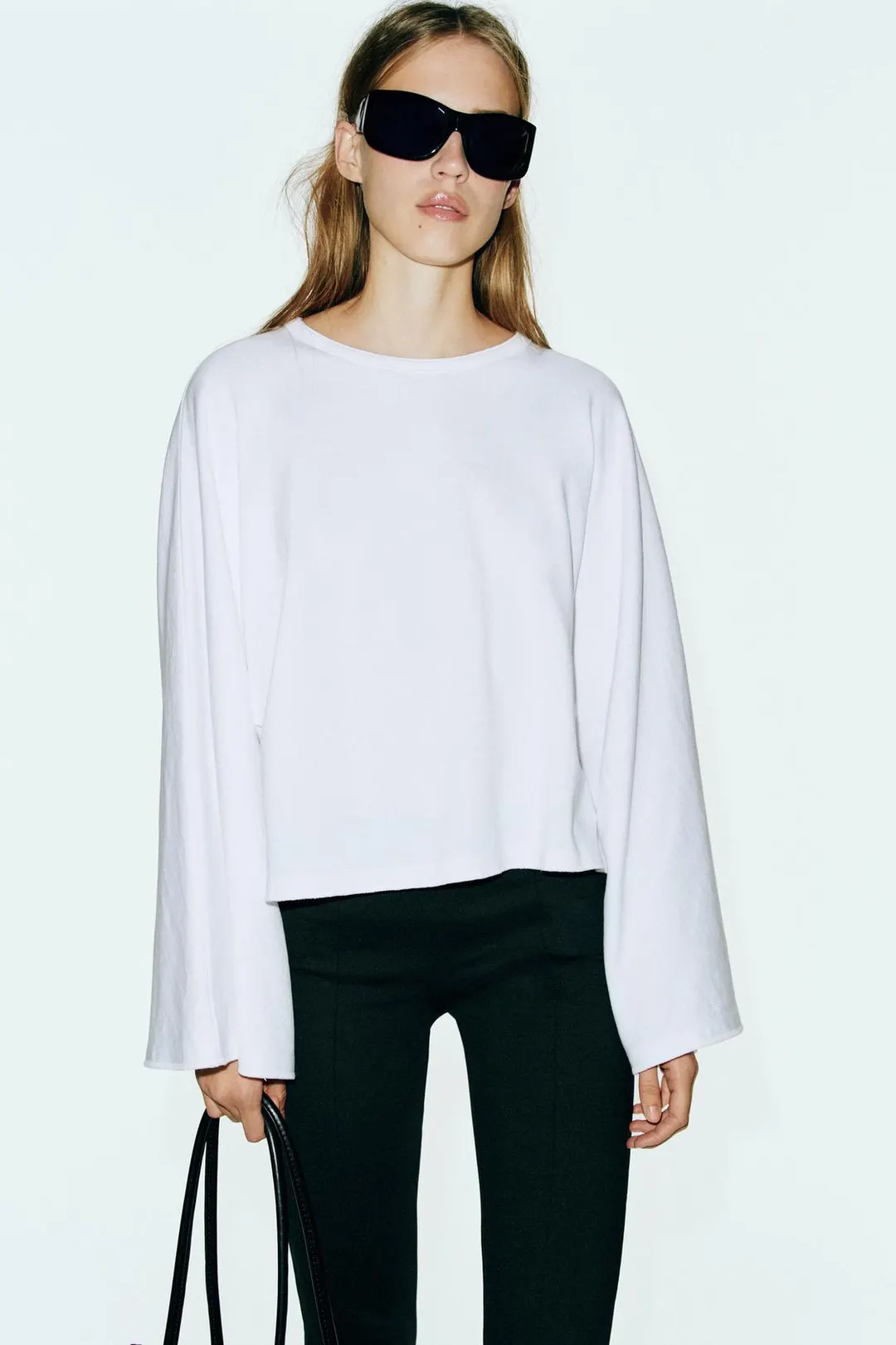 Футболка из хлопка с широкими рукавами, Zara