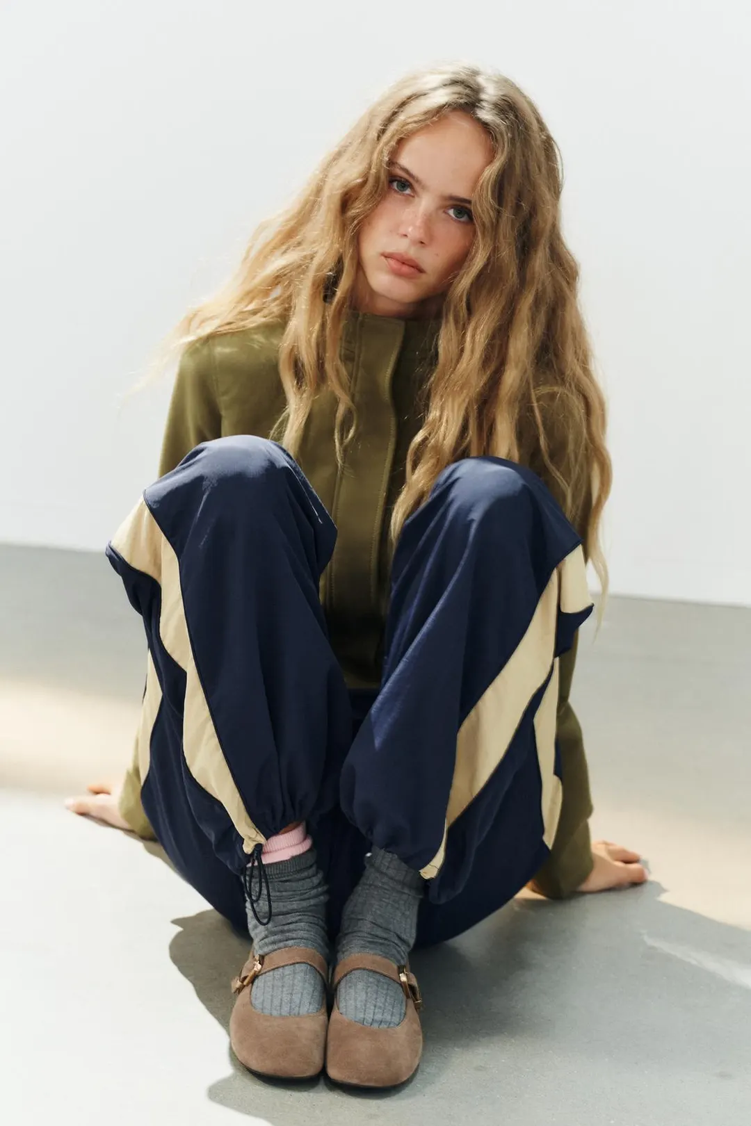 Балетки из замшевого спилка, Zara