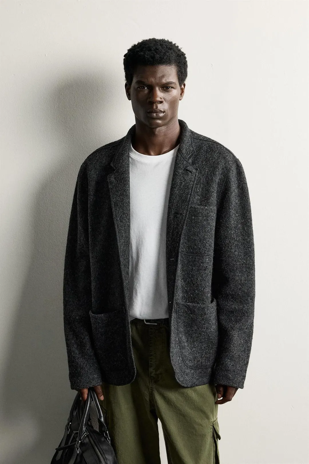 Блейзер свободного кроя из смесовой шерсти, Zara