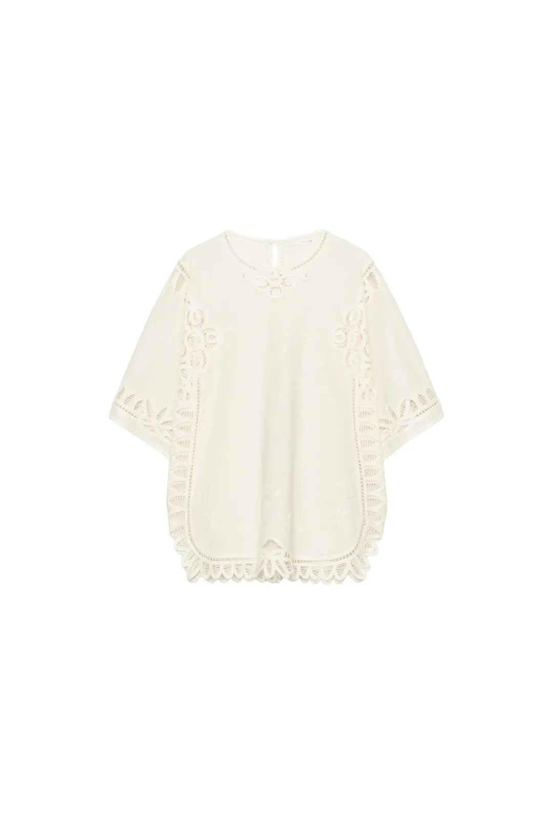 Блузка из смесового льна с вышивкой ZW Collection, Zara