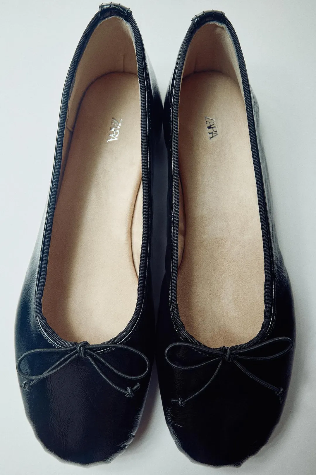 Балетки из кожи с бантом, Zara