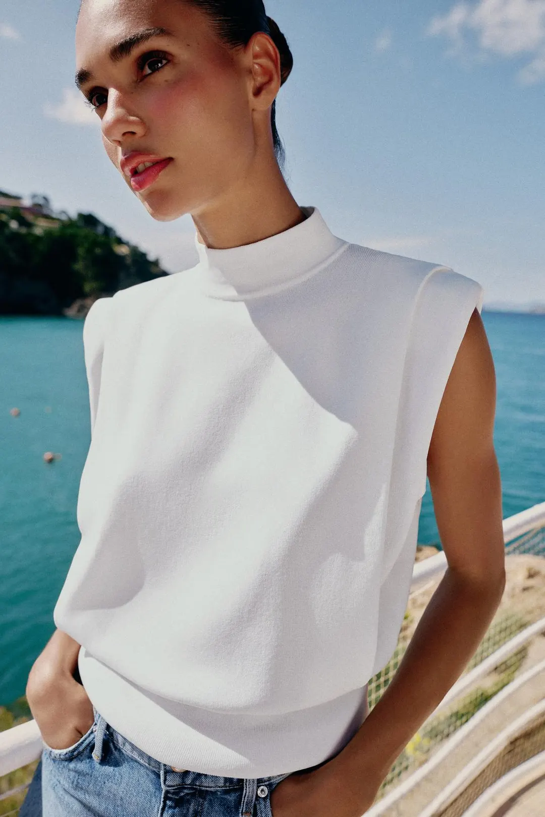 Вязаный топ с открытой спиной, Zara