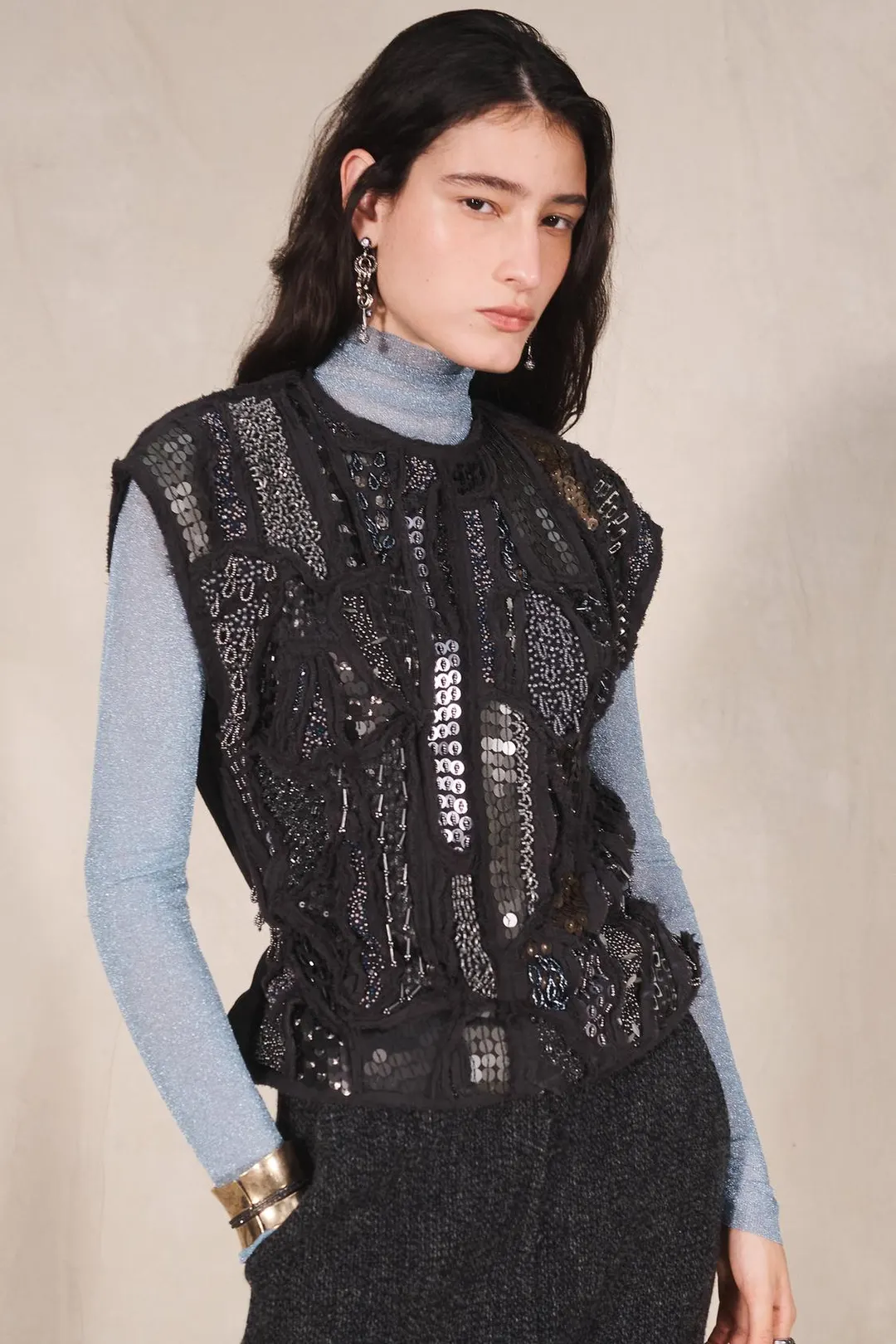 Топ с вышивкой бисером Limited Edition, Zara