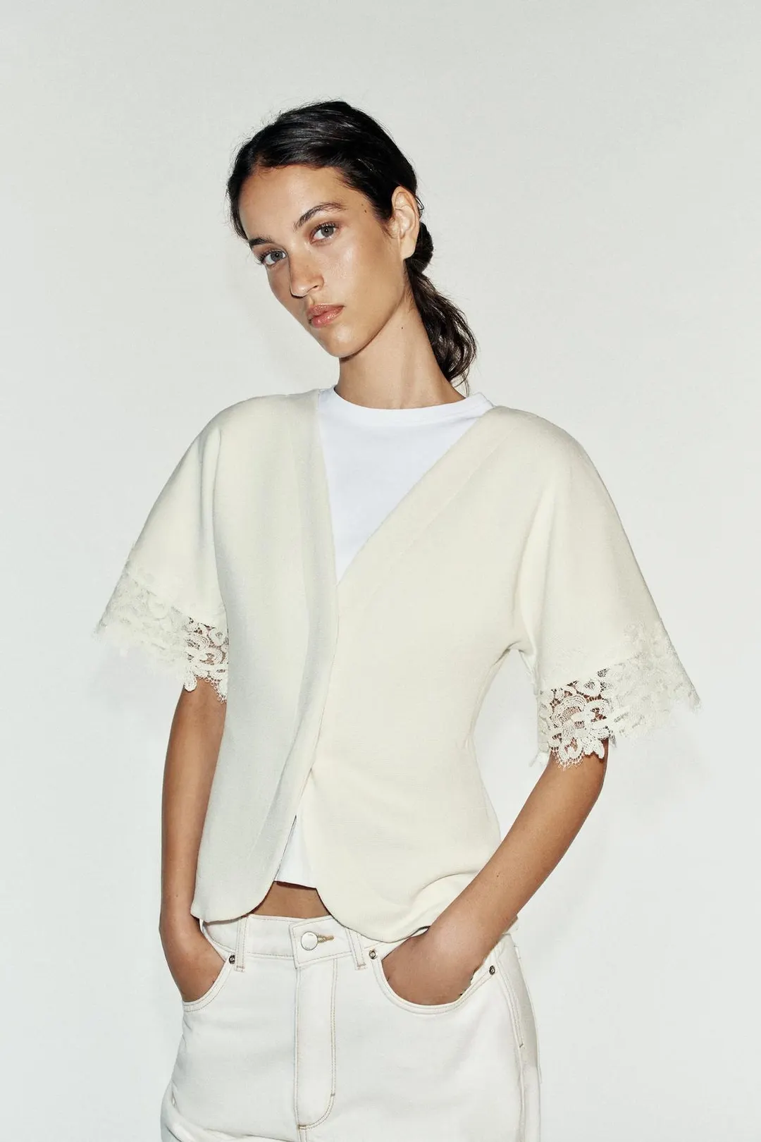 Мягкий кружевной топ, Zara