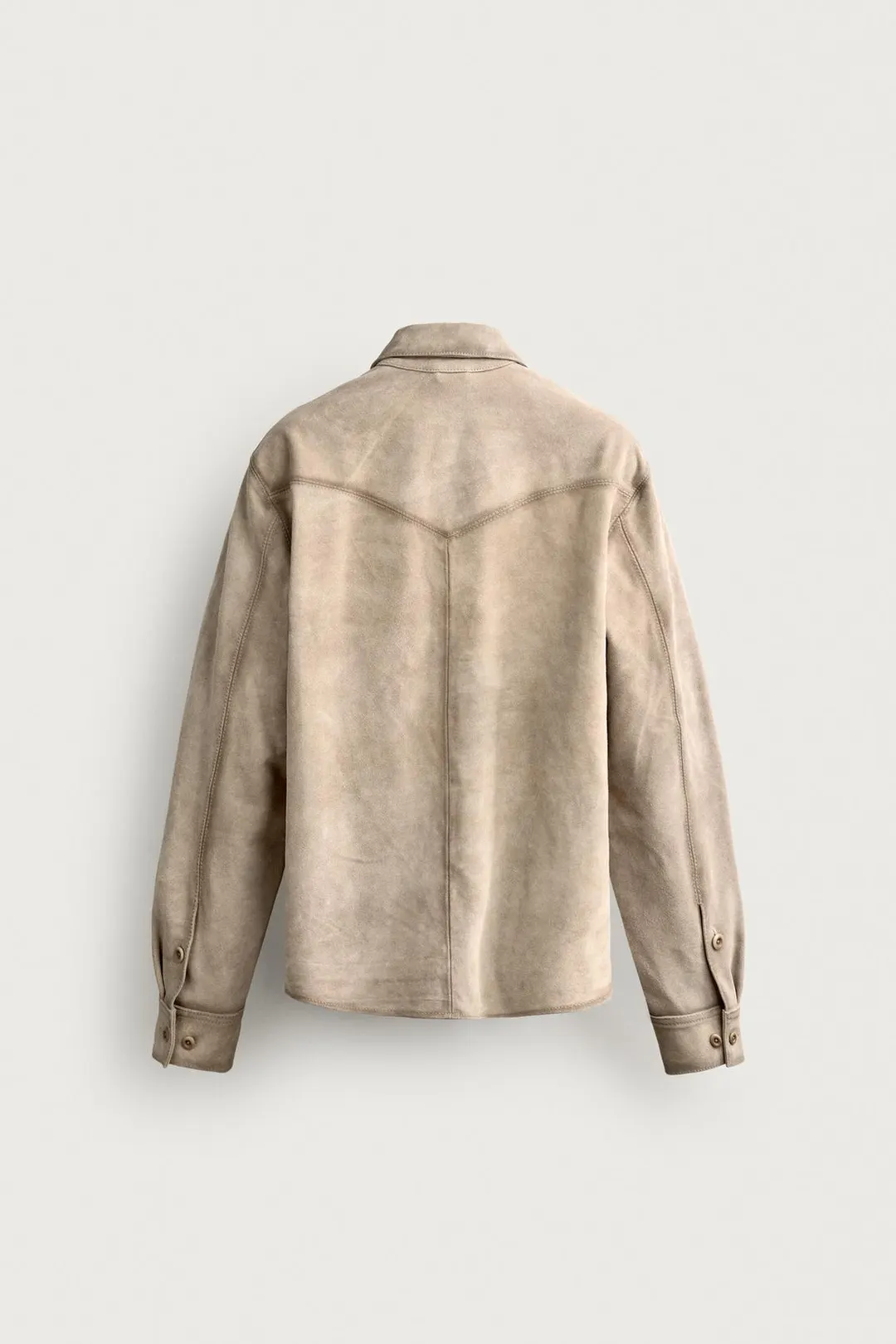 Рубашка верхняя прямого кроя из замши, Zara