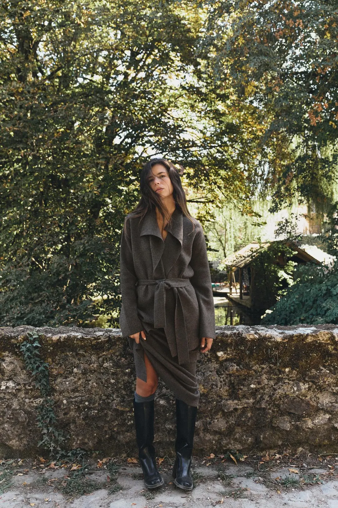 Вязаная юбка миди, Zara