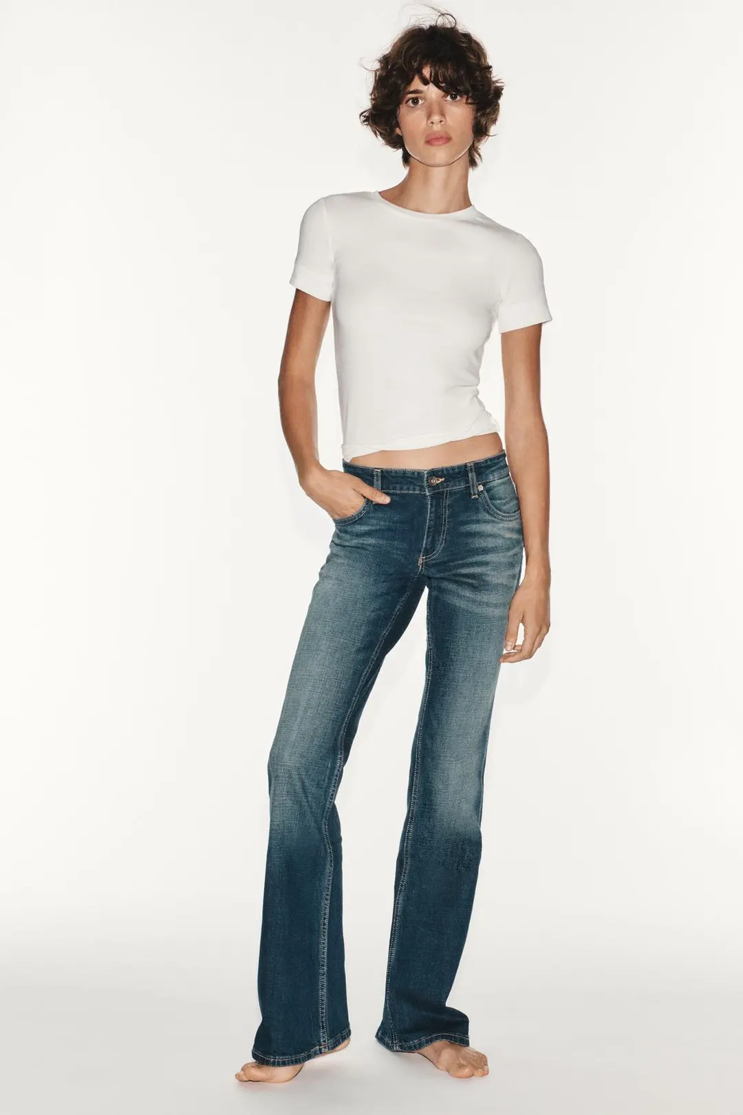 Джинсы TRF bootcut с низкой посадкой, Zara