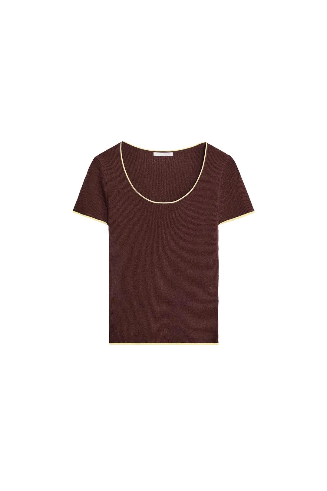 Топ с короткими рукавами и контрастными деталями, Zara