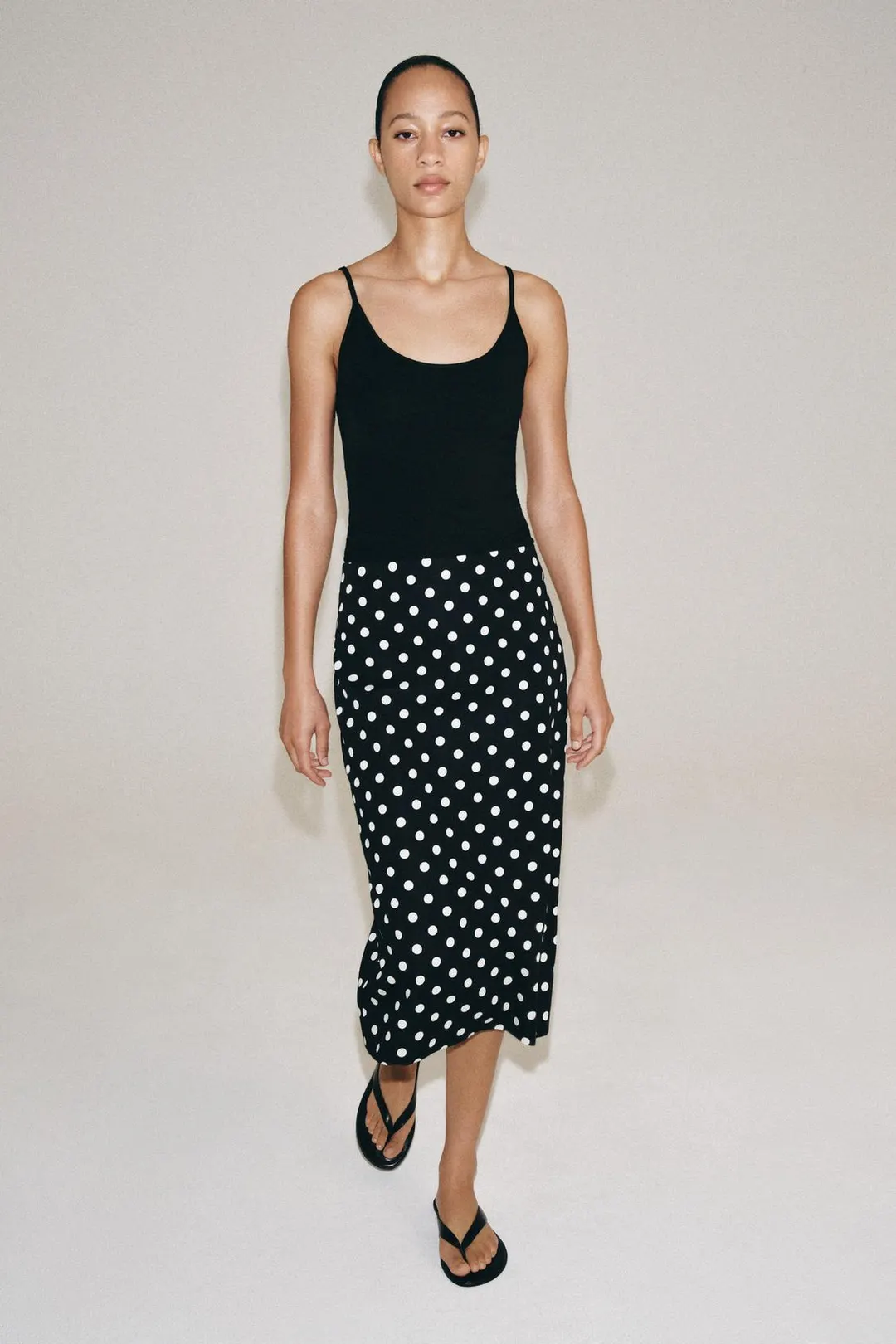 Юбка миди в горошек ZW Collection, Zara
