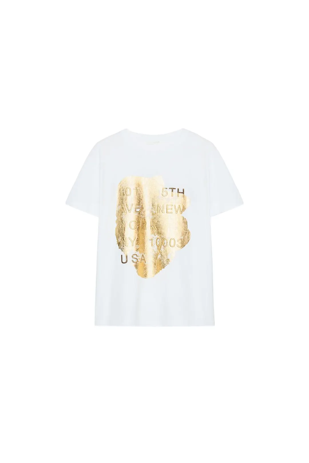Футболка с короткими рукавами и эффектом металлик, Zara