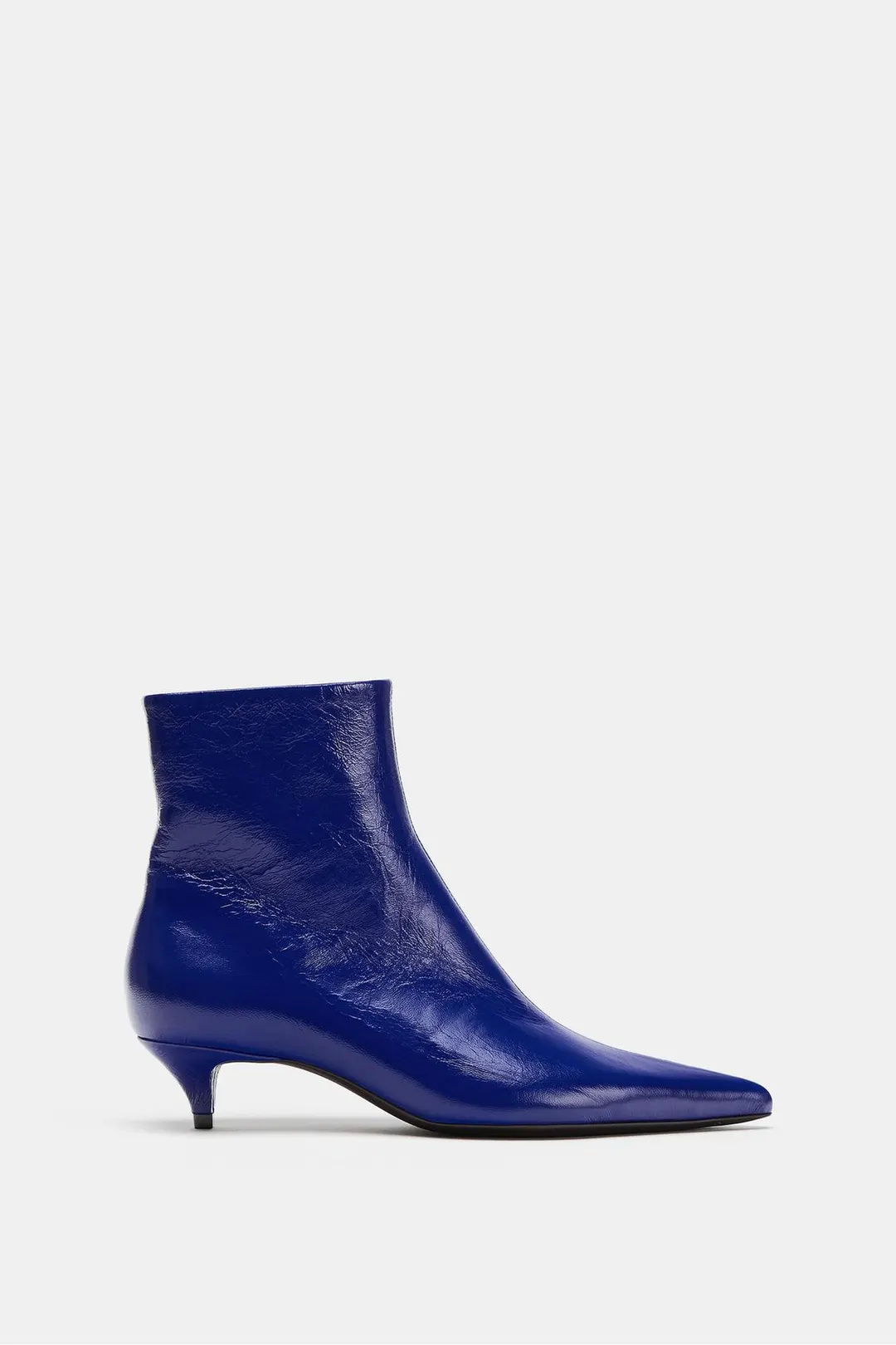 Кожаные ботильоны на каблуке-рюмочке, Zara