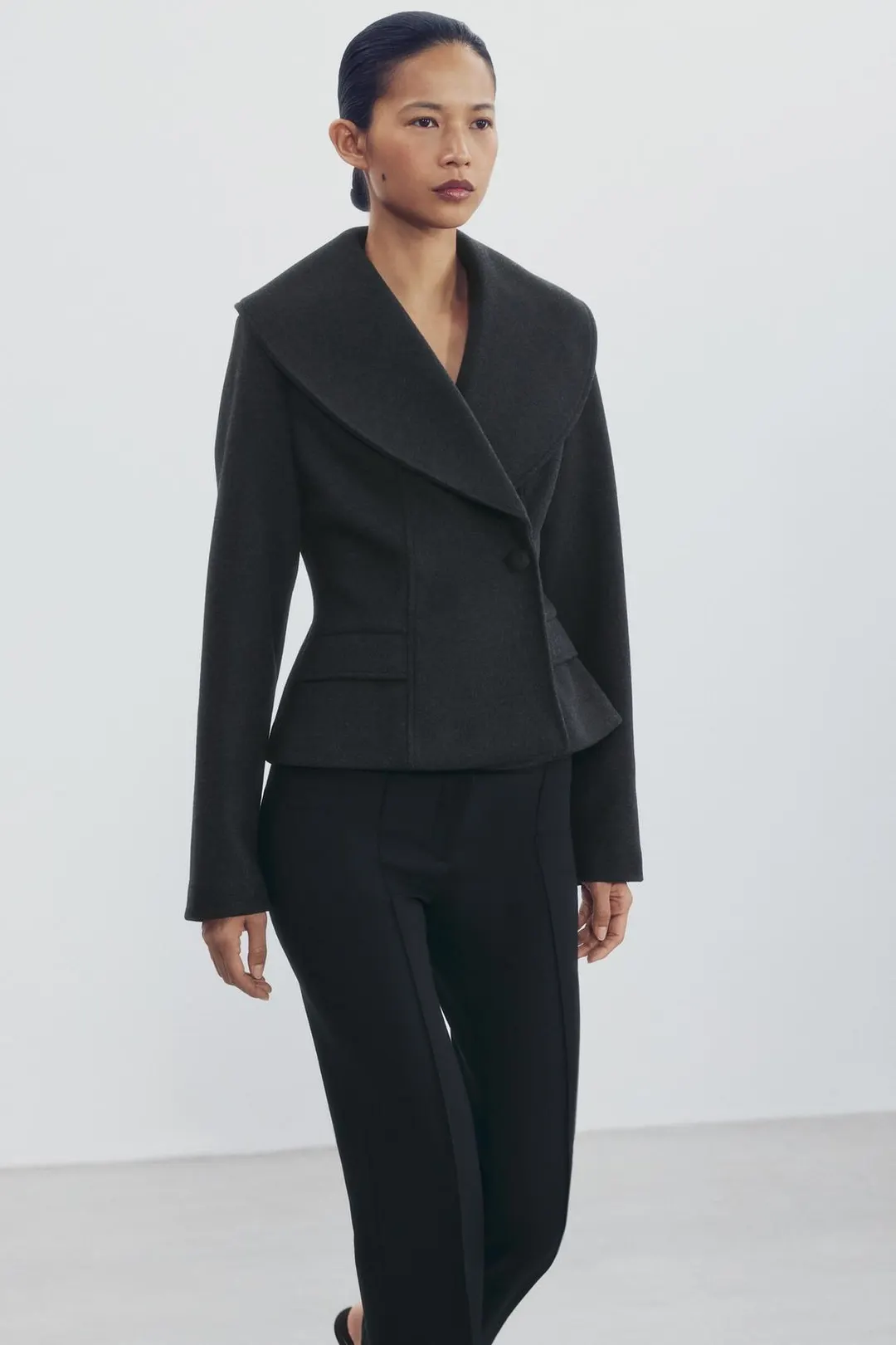 Жакет макси приталенный с лацканами, Zara
