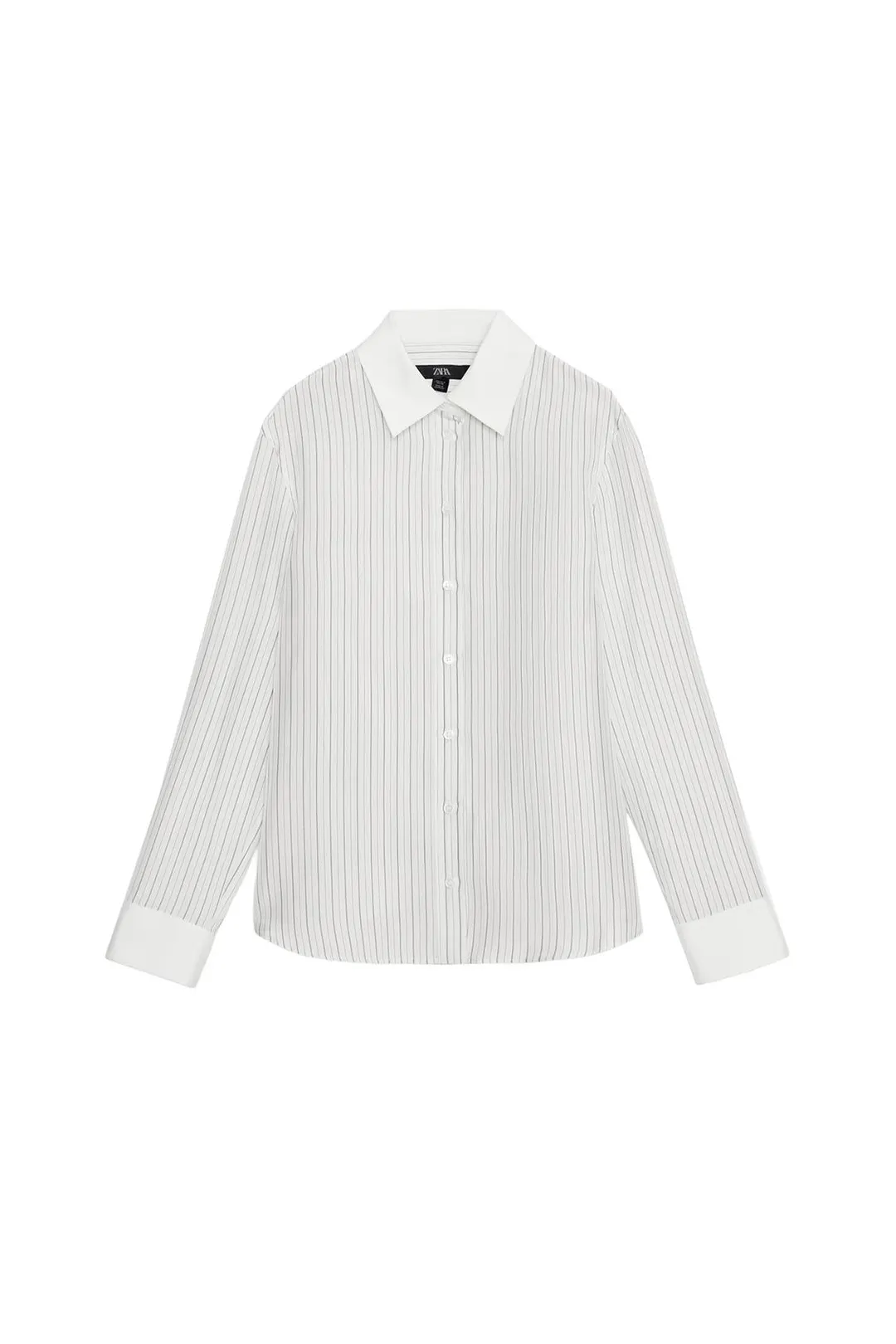 Рубашка из 100% шелка в полоску ZW Collection, Zara