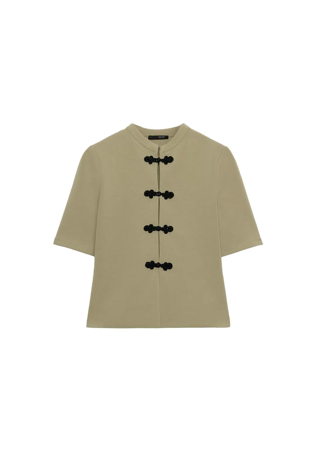 Топ с короткими рукавами и узелковой застежкой, Zara