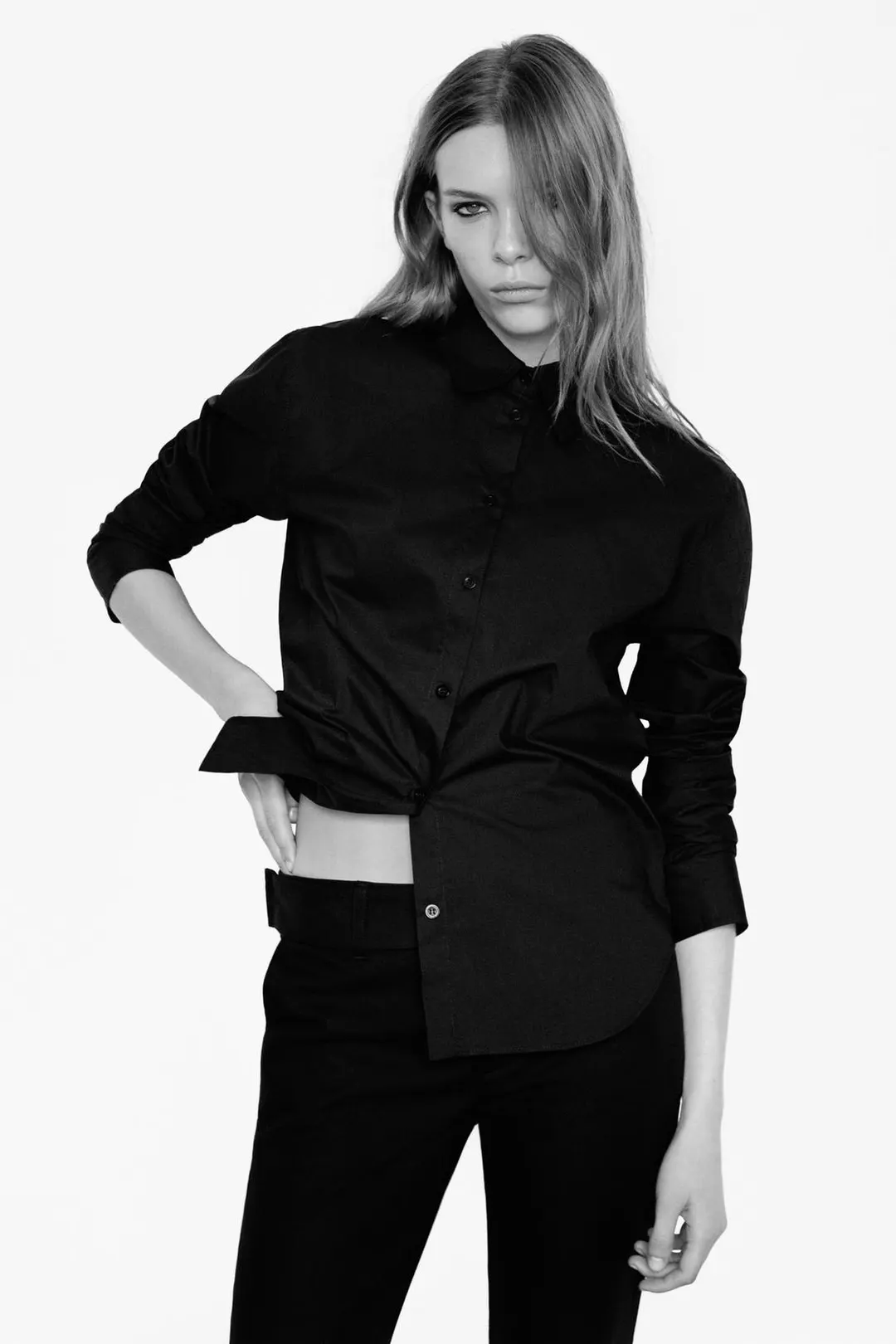 Рубашка из поплина с широкими манжетами, Zara