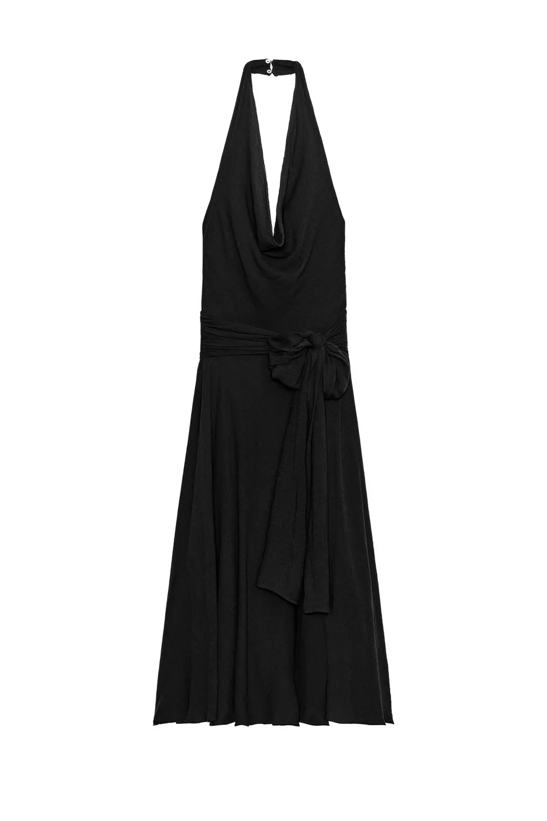 Платье миди из шифона с завязками и открытыми плечами, Zara