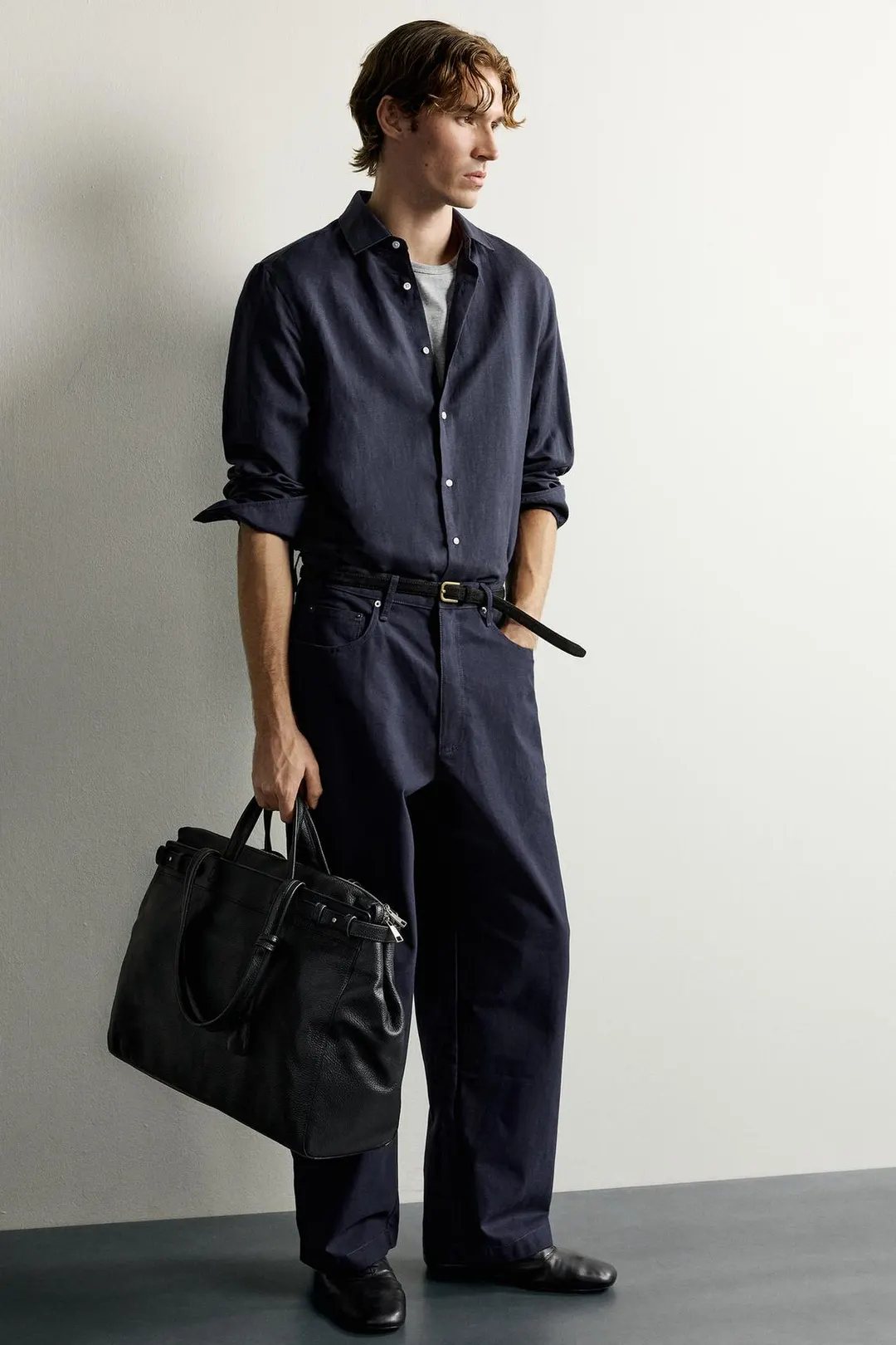 Брюки свободного кроя с хлястиком, Zara