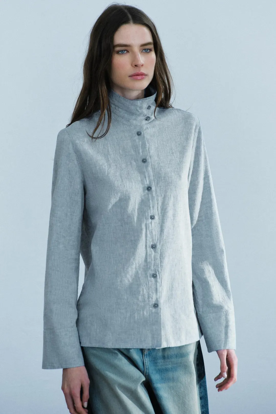 Рубашка из смесового льна ZW Collection, Zara