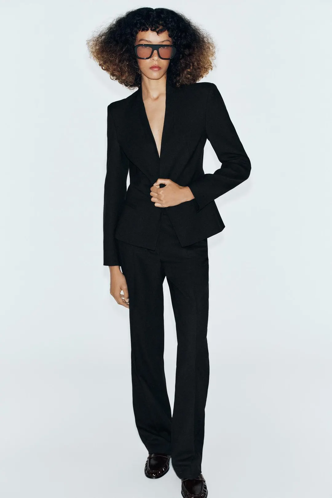 Прямые брюки с высокой посадкой, Zara