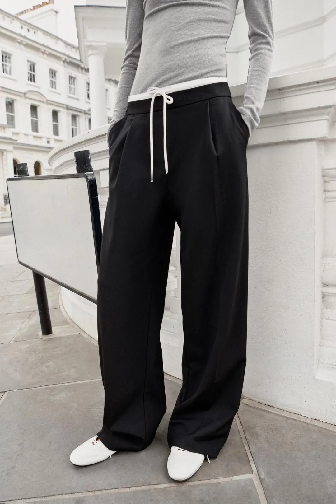Широкие брюки с двойным поясом, Zara