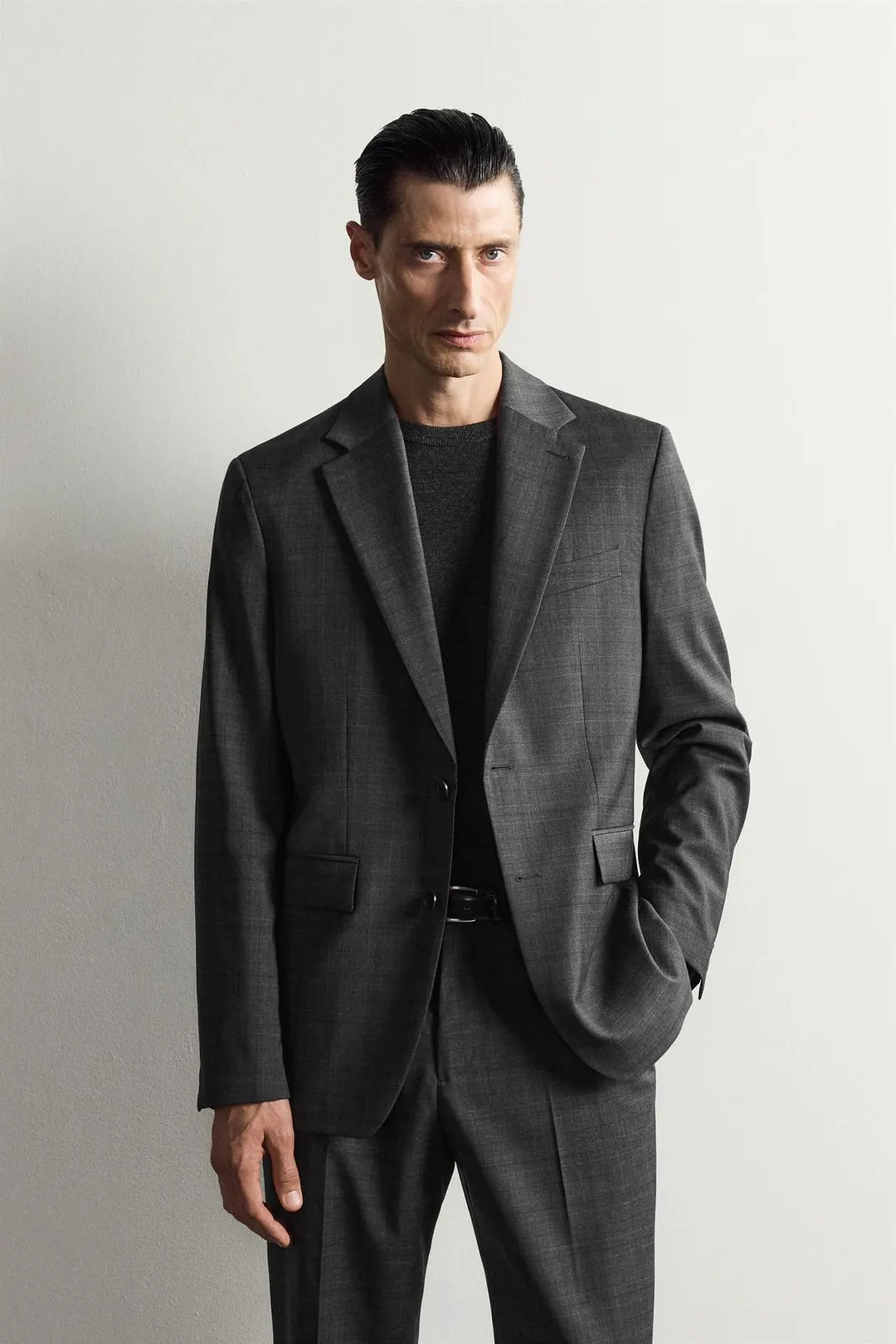 Костюмный блейзер в клетку из 100% шерсти, Zara