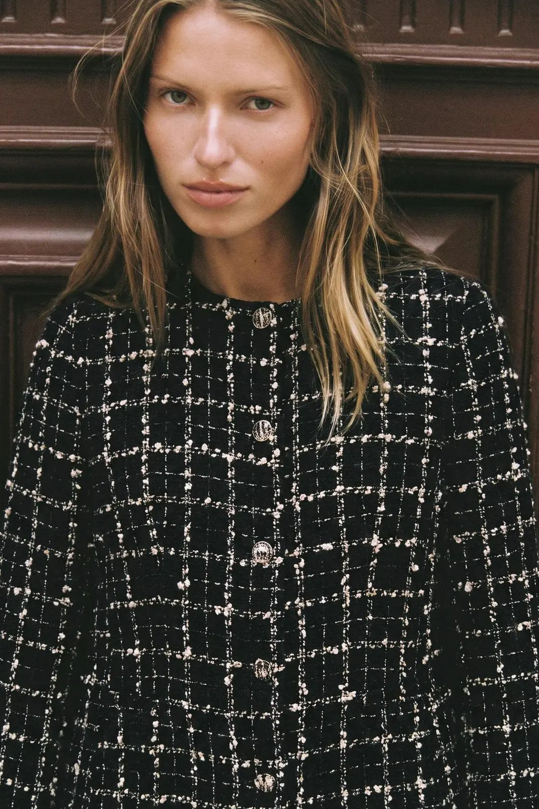Фактурный блейзер с круглым вырезом, Zara