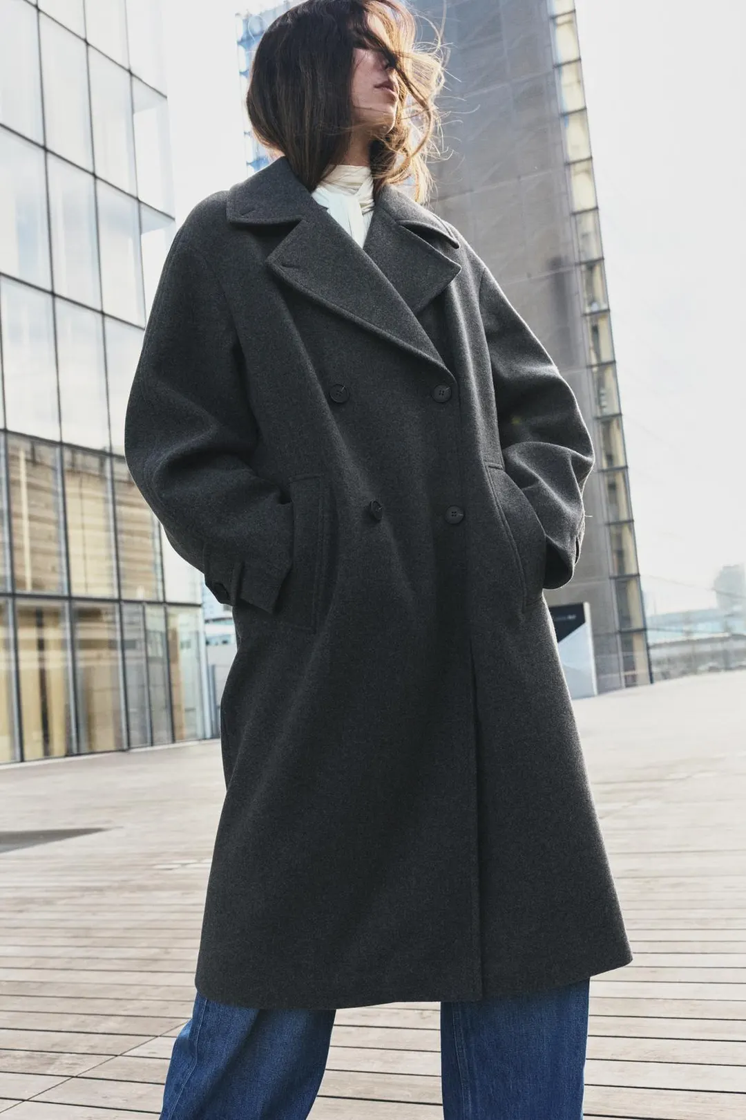 Мягкое пальто оверсайз, Zara