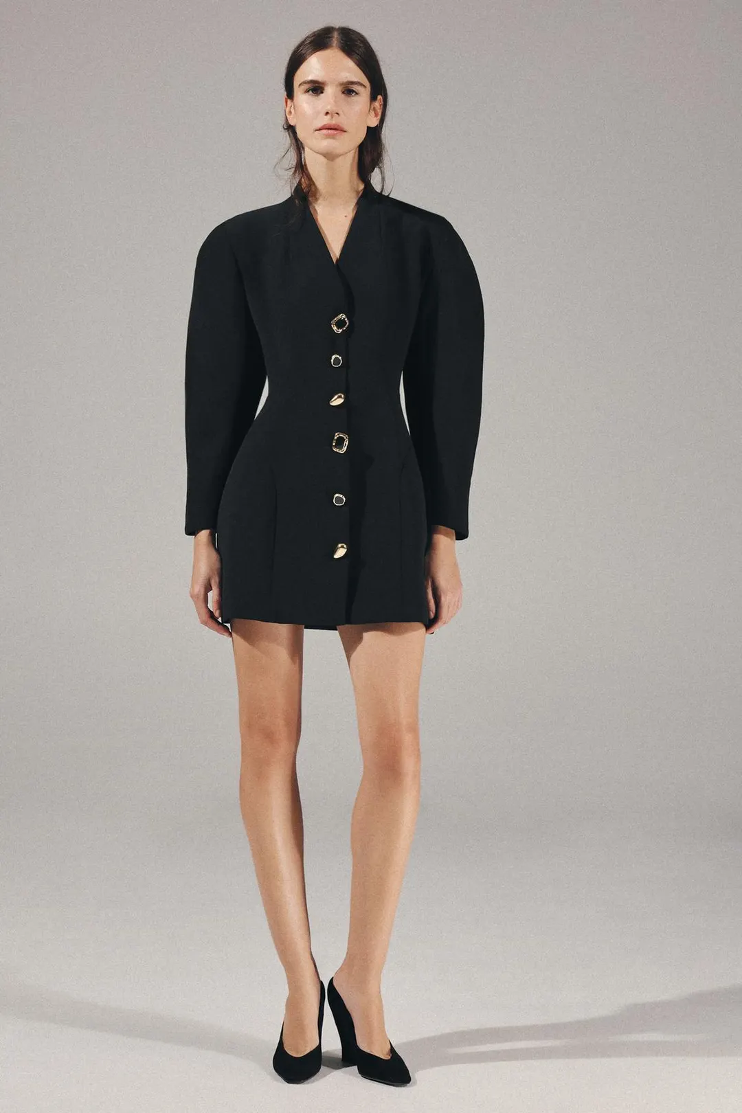 Мини-платье в стиле блейзера с ювелирными пуговицами, Zara
