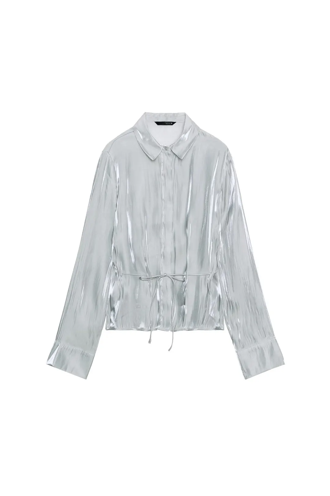 Рубашка с блеском и поясом, Zara