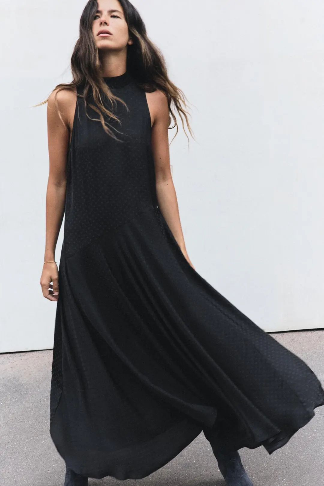 Длинное платье в горошек, Zara