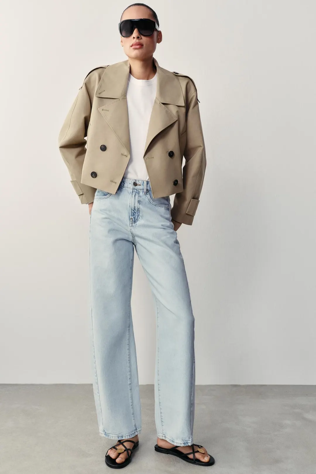 Джинсы barrel Z1975 с высокой посадкой, Zara