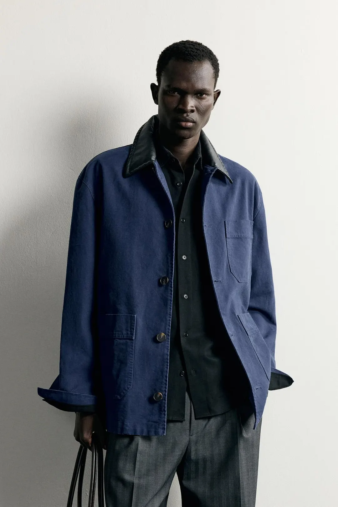 Рубашка-куртка с контрастным воротником, Zara