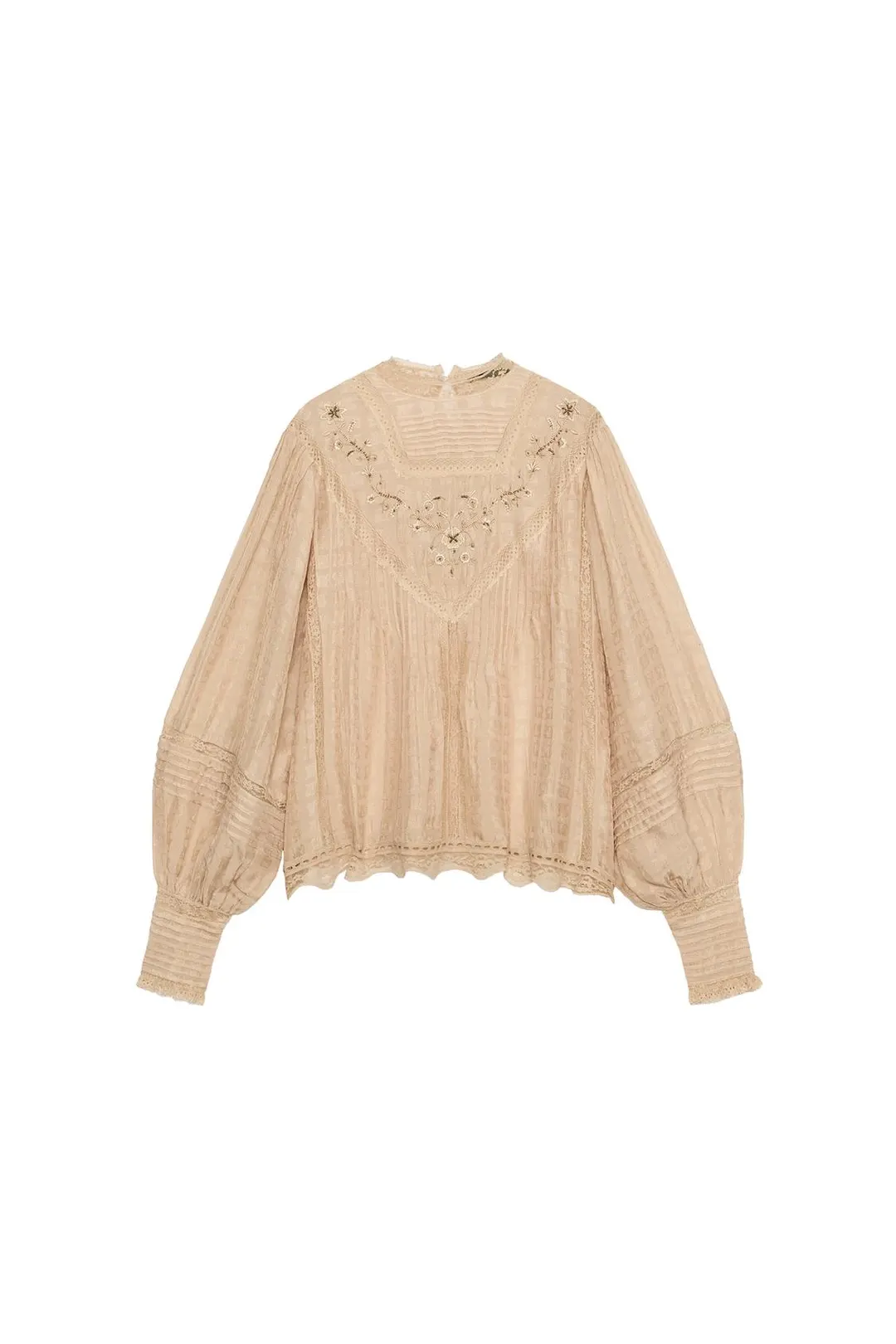 Романтичная рубашка с вышивкой ZW Collection, Zara
