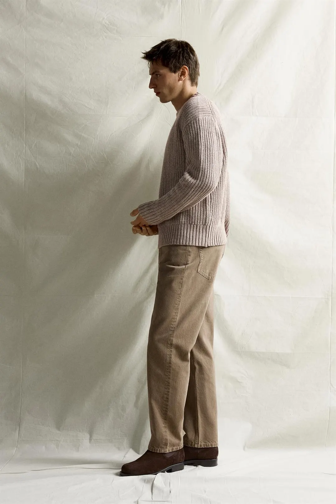 Брюки прямого кроя с эффектом стирки, Zara