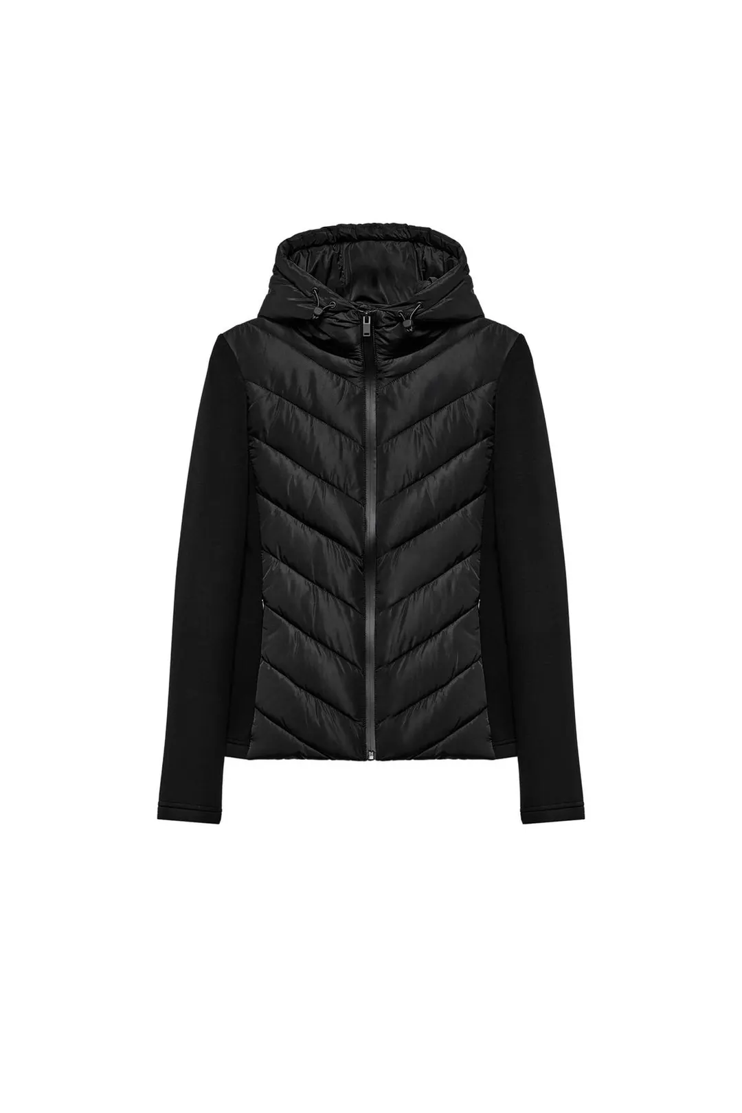 Контрастная куртка-пуховик с капюшоном, Zara