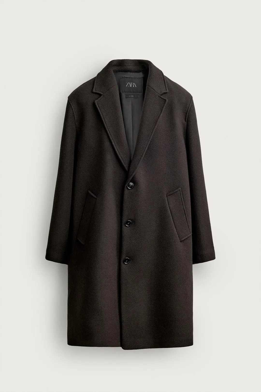 Пальто свободного кроя из смесовой шерсти, Zara