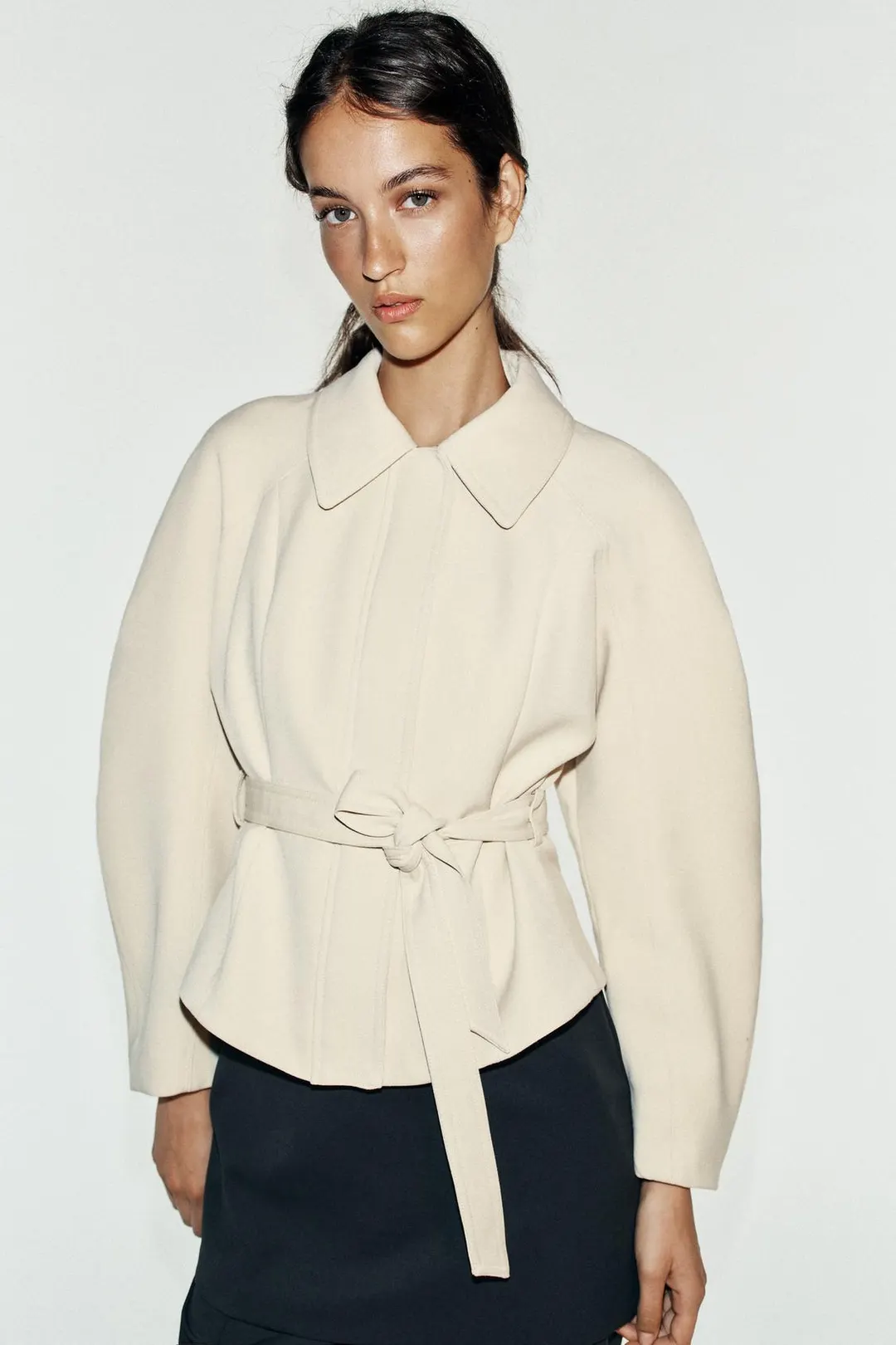 Жакет с баской и поясом, Zara